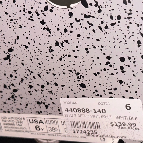 Air Jordan 5 Reto (GS) White/Royal/Black/Gray - Picture 4 of 9